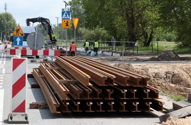 Budowa torowiska tramwajowego przy osiedlu Rządz w Grudziądzu