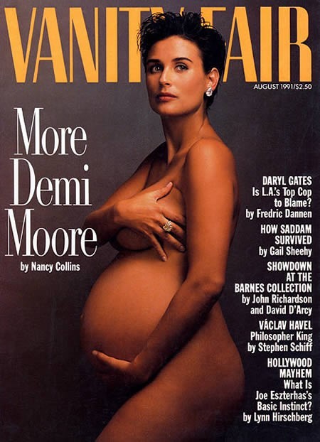 Demi Moore w ciąży na okładce Vanity Fair (1991)