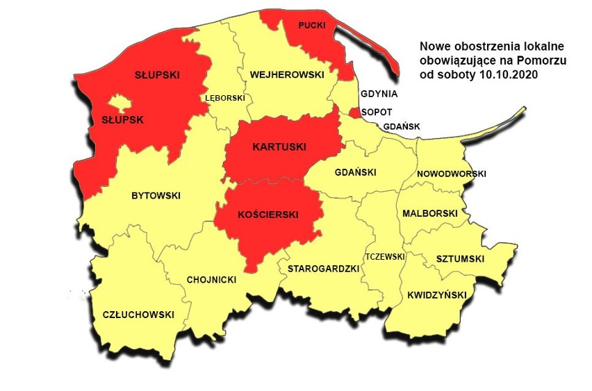 Nowe strefy w Polsce od 10.10.2020