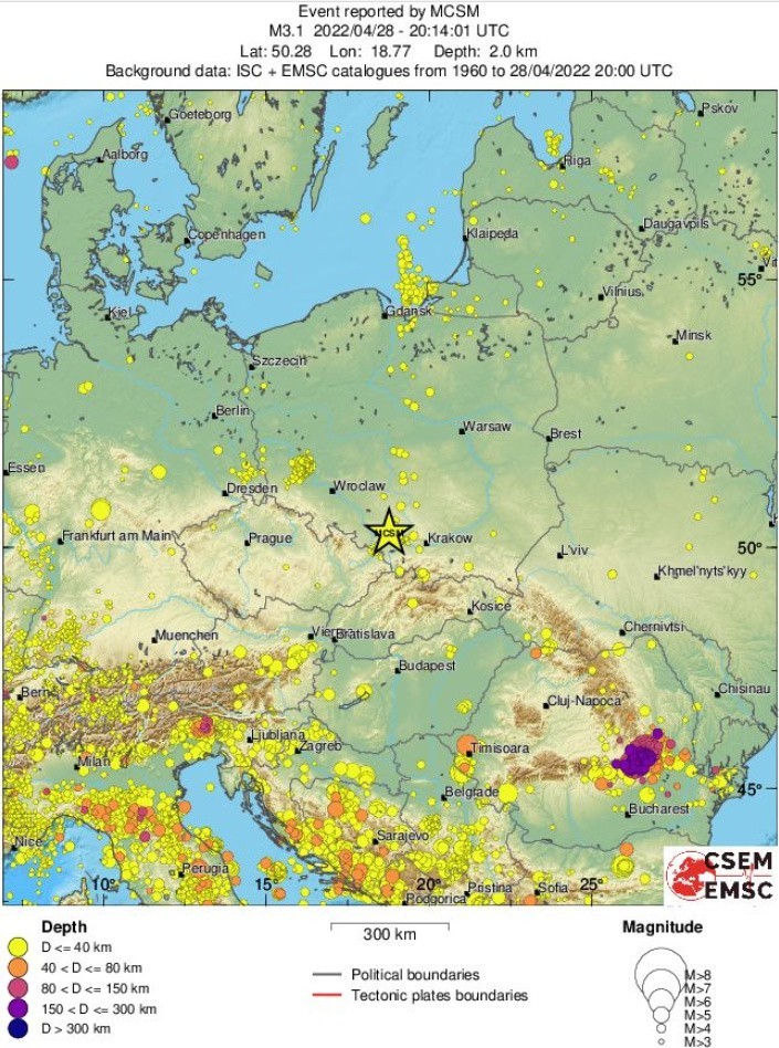Silny wstrząs w woj. śląskim. Mocno zakołysało w Bytomiu, Chorzowie, Zabrzu i w okolicznych miastach
