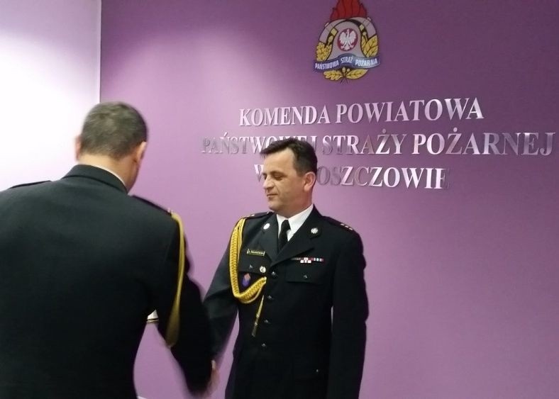 Wicekomendant włoszczowskiej straży Andrzej Pacanowski...