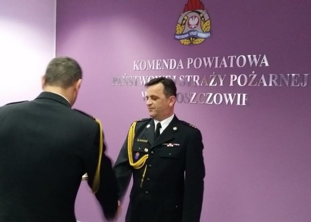 Wicekomendant włoszczowskiej straży Andrzej Pacanowski został uhonorowany dyplomem komendanta głównego PSP.