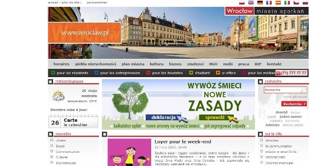 Strona Wrocławia po francusku. Nie wszystko jest tak, jak być powinno