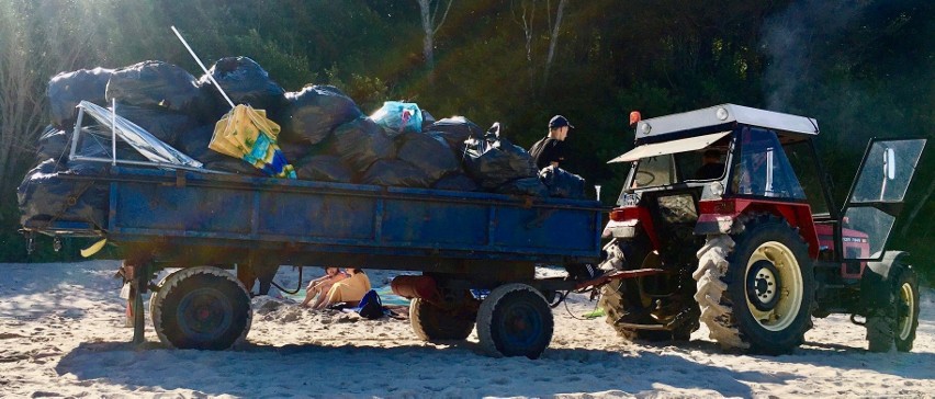 Sprzątali plażę w Poddąbiu po turystach bałaganiarzach