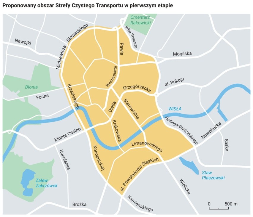 Kraków. 616 uwag mieszkańców do Strefy Czystego Transportu. Jest projekt naklejki i propozycje większych obostrzeń dla wjazdu do centrum 