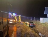 Wypadek w Markowszczyźnie. BMW zderzyło się z łosiem, potem do rowu wpadł seat. Trzy osoby trafiły do szpitala