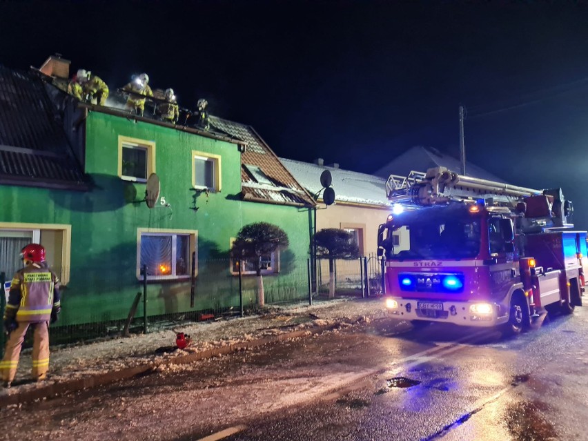Pożar domu w Unichowie.