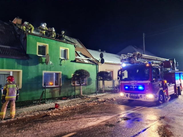 Pożar domu w Unichowie.
