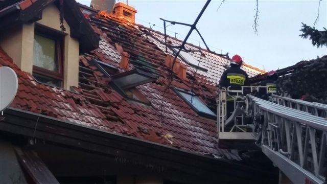 Pożar domu wielorodzinnego pod Wrocławiem
