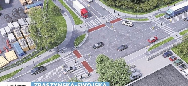 Ul. Zbąszyńska i ul. Swojska po przebudowie.