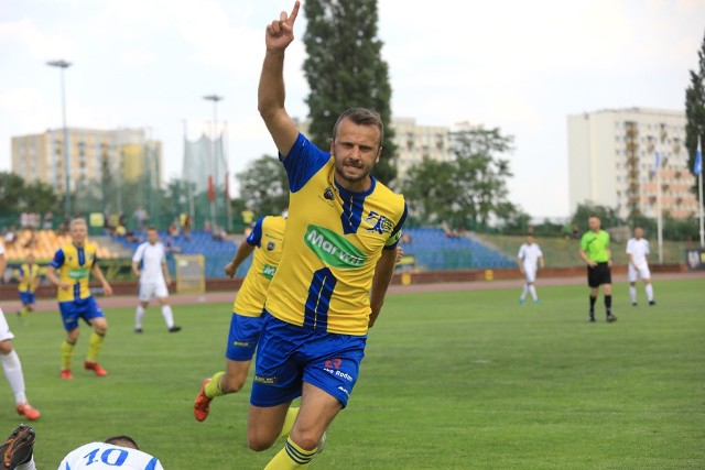Maciej Mysiak dwukrotnie cieszył się ze strzelania gola w czwartkowym meczu.