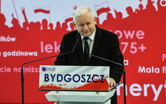 Jarosław Kaczyński był gościem konwencji PiS w Bydgoszczy.