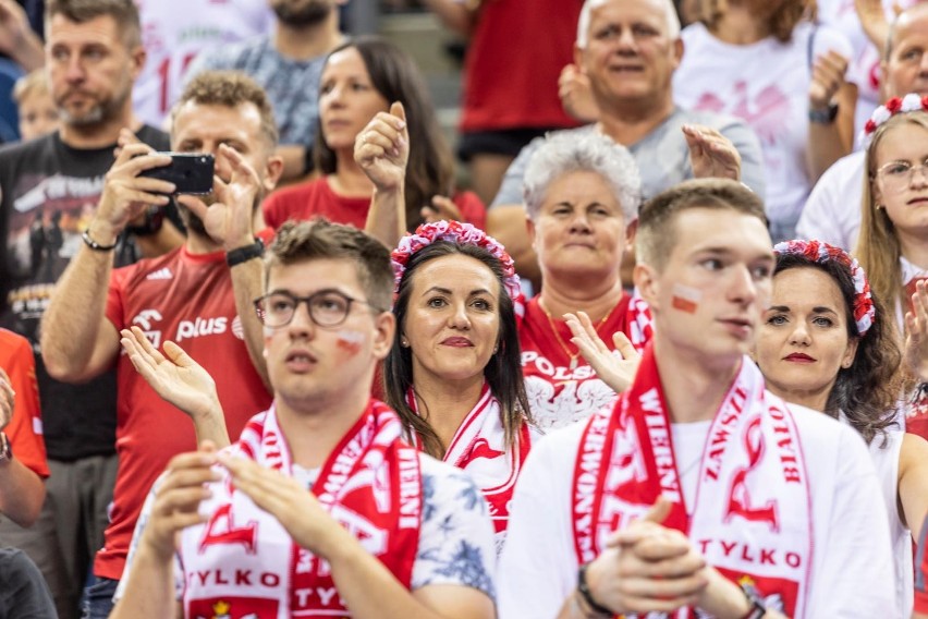 Kibice na meczu Polska - Serbia w Tauron Arenie Kraków...