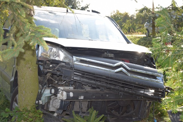 Wypadek pod Wieluniem. Kierowca citroena trafił do szpitala