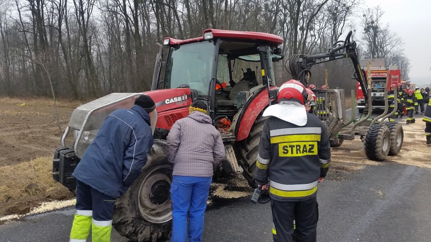 Autobus zderzył się z traktorem pod Strzelcami Opolskimi