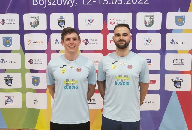 Na zdjęciach badmintoniści Stali Nowa Dęba: Tymoteusz Malik i Patryk Kopeć.