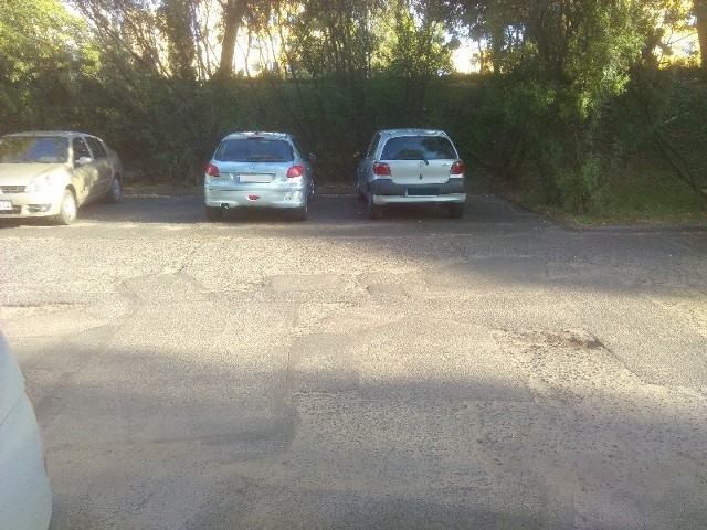 Dwaj autodranie zajęli aż trzy miejsca parkingowe.