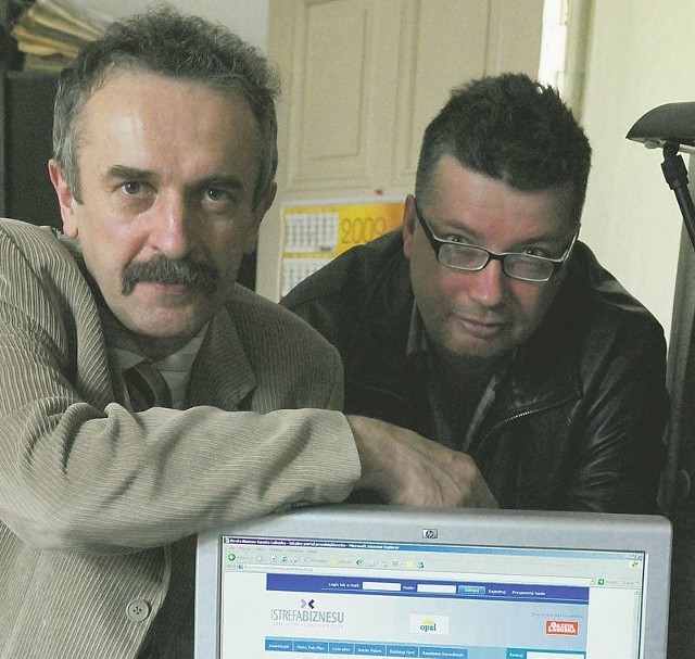 Przedsiębiorcy; Eugeniusz Pytkowski i Piotr Mocek w redakcji "GL&#8221;