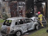Pożar budynku gospodarczego w Jamnie koło Słońska. W murowanej stodole był samochód, który spłonął doszczętnie
