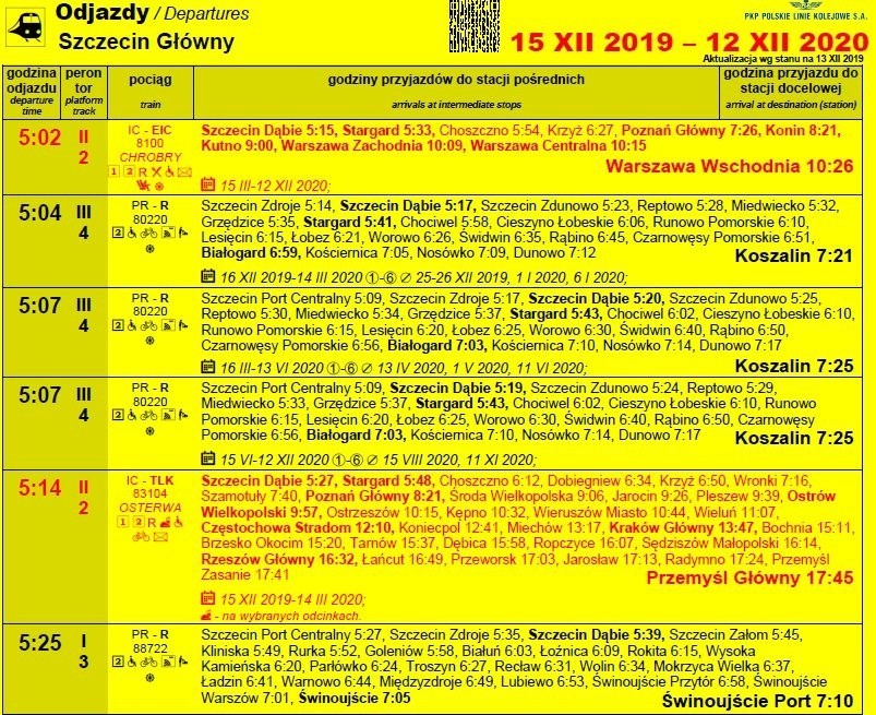 Zobacz nowy rozkład PKP od 15 grudnia 2019