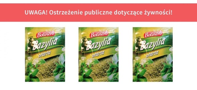 Niektóre partie bazylii suszonej marki Bolinero zostały wycofane ze sklepów decyzją Głównego Inspektoratu Sanitarnego.