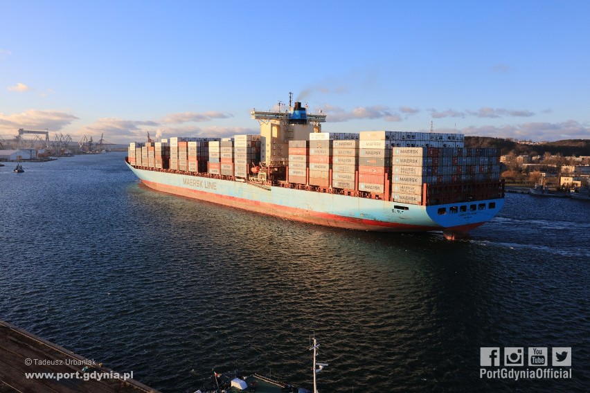 Charlotte Maersk w Porcie Gdynia, 12.02.2019