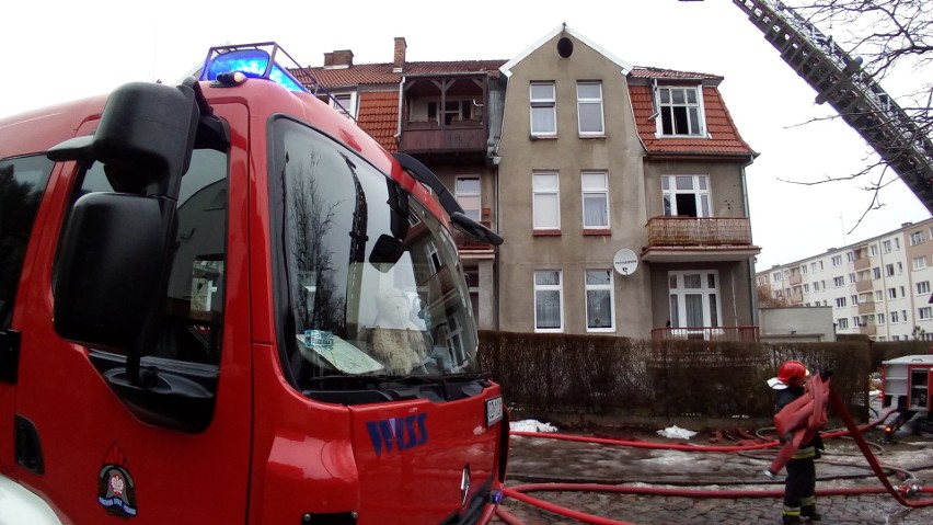Pożar poddasza przy ul. Polanki w Gdańsku