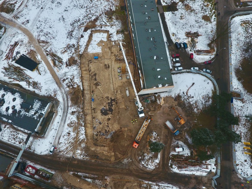 Na placu budowy nowego kompleksu Wojewódzkiego Szpitala...