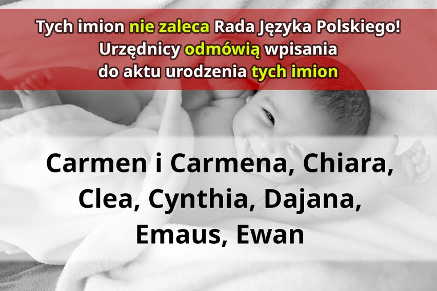 Oto lista imion, których Rada Języka Polskiego nie...