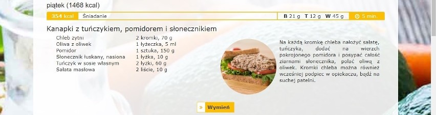 Przykładowe posiłki ze strony www.diety.nfz.gov.pl