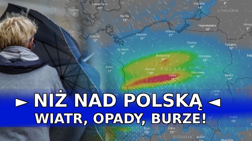 IMGW OSTRZEGA - do 27 września silny wiatr w Polsce! OPADY, WIATR I BURZE [radar meteo online]