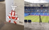 Kawu znowu dał o sobie znać. Kibic Lecha Poznań wykonał grafitti przed meczem Polska - Holandia na Euro 2024 w Hamburgu