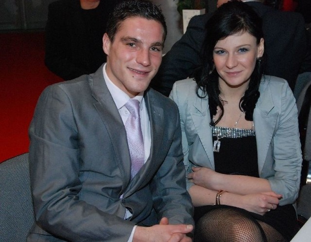 Piłkarz Juventy Starachowice Karol Kopeć na naszej gali był z narzeczoną Magdaleną, którą poślubi w czerwcu tego roku.