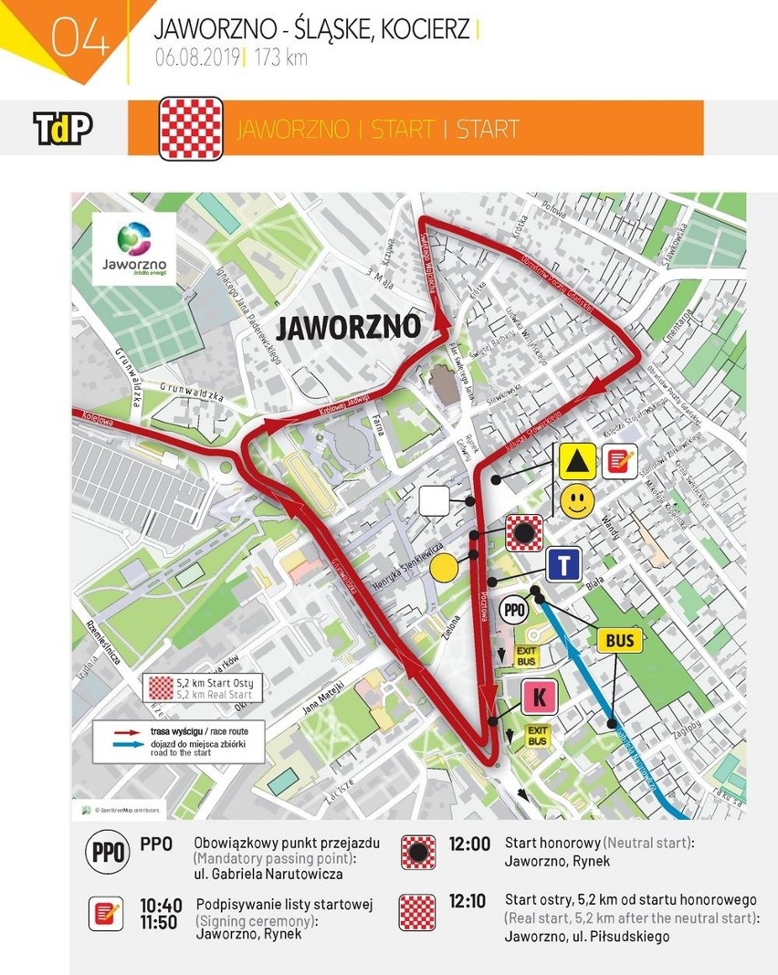 Tour de Pologne 2019 ETAP 4. Jaworzno - Śląskie, Kocierz TRASA ETAPU MAPKI STARTU I METY