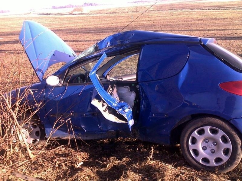 Zdjęcie z wypadku z okolic miejscowości Nowa Karczma