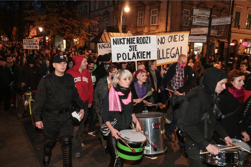 Kraków demonstracja antyfaszystowska Antifa