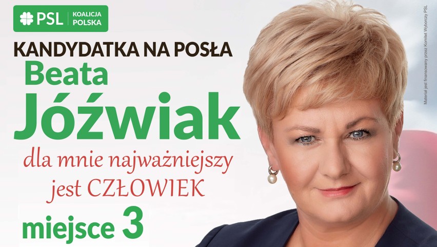 "Najważniejszy jest człowiek". Beata Jóźwiak, kandydatka na posła. Lista PSL. Miejsce nr 3