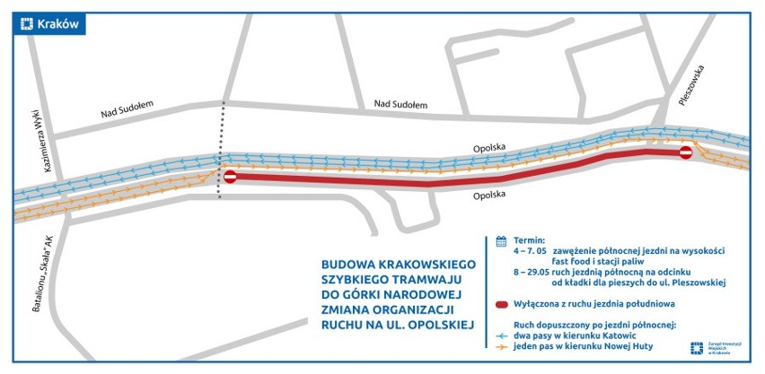 Kraków. Tramwaj do Górki Narodowej: kolejne zmiany w organizacji ruchu