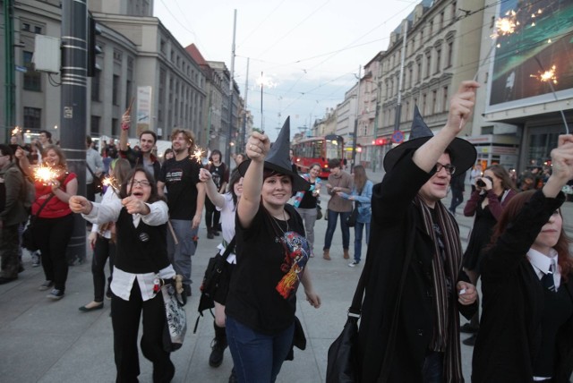 Harry Potter na rynku w Katowicach Flashmob Rynek Katowice 30.04.2014
