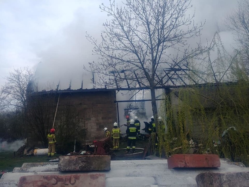 Pożar stodoły w miejscowości Cierno-Żabieniec. Z ogniem walczyło siedem zastępów straży pożarnej. Zobacz zdjęcia