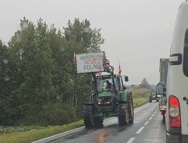 Protestu rolników w rejonie Koronowa, na DK 25