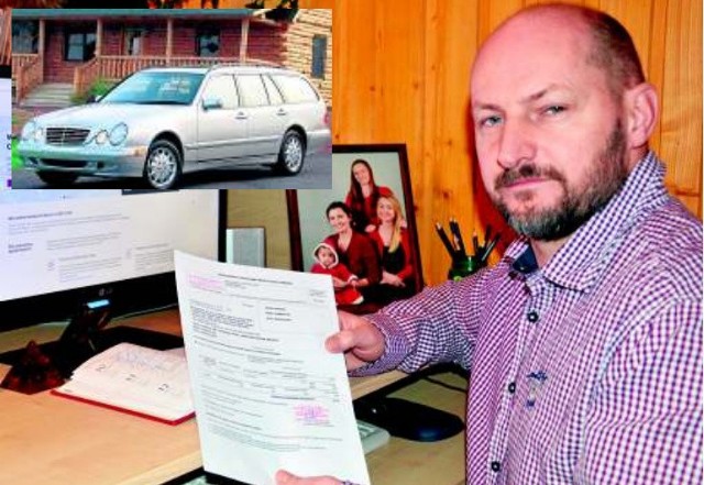 Dariusz Galica pokazuje pismo, jakie dostał od komornika w sprawie mandatu za złe parkowanie