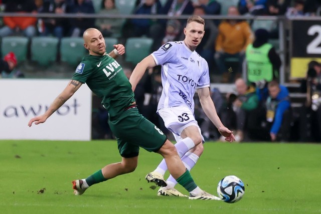 Mariusz Malec podczas spotkania Pogoni ze Śląskiem we Wrocławiu.