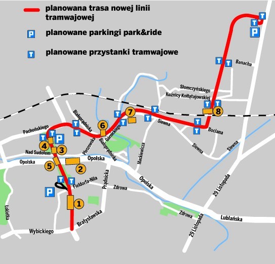 Linia na Górkę Narodową będzie częścią Krakowskiego Szybkiego Tramwaju, który dziś łączy Kurdwanów z Krowodrzą