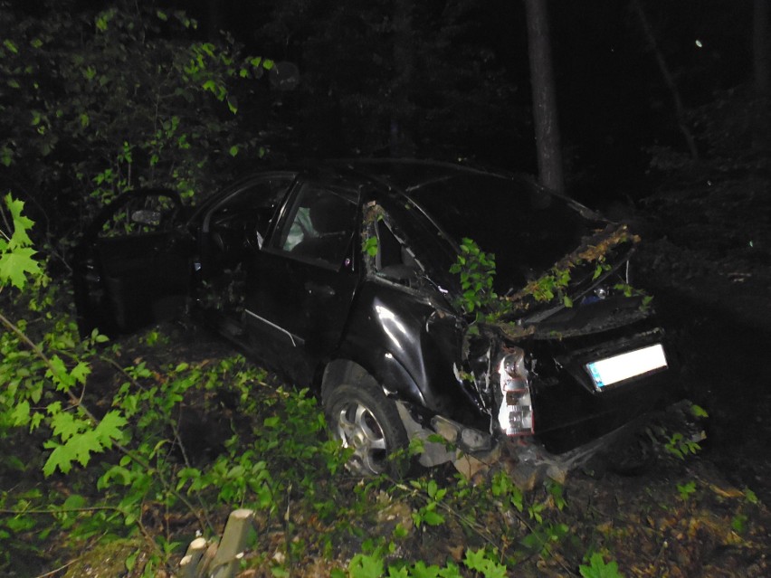Wypadek na dk 55 w gminie Ryjewo 25.05.2019. Auto wypadło z...