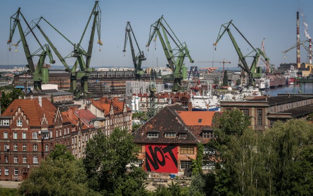 Widok na Gdańsk z Europejskiego Centrum Solidarności