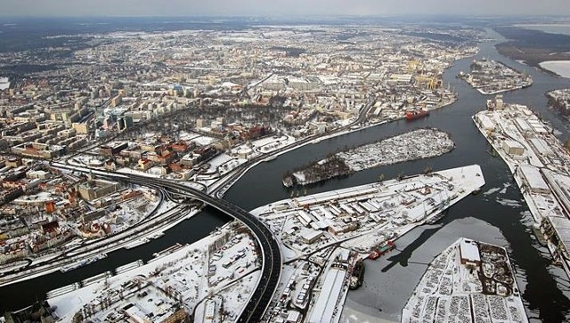 Zimowy Szczecin z lotu ptaka. Próbka możliwości autora zdjęć, więcej znajdziecie na www.cezaryskorka.pl