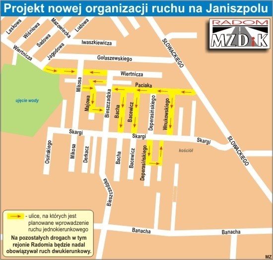 Projekt nowej organizacji ruchu na Janiszpolu.