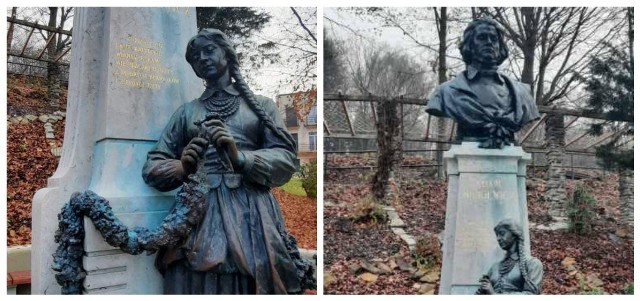Pomnik Adama Mickiewicza w Krynicy już po renowacji. To chętnie odwiedzane i fotografowane przez turystów miejsce