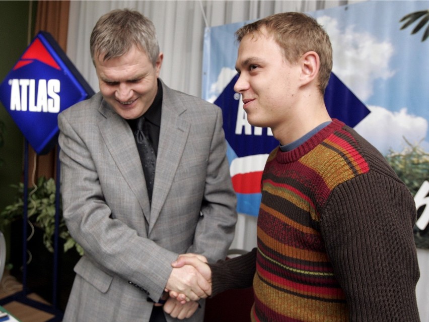 Andrzej Rusko i Jarosław Hampel – konferencja, podczas której żużlowiec podpisał umowę z WTS-em